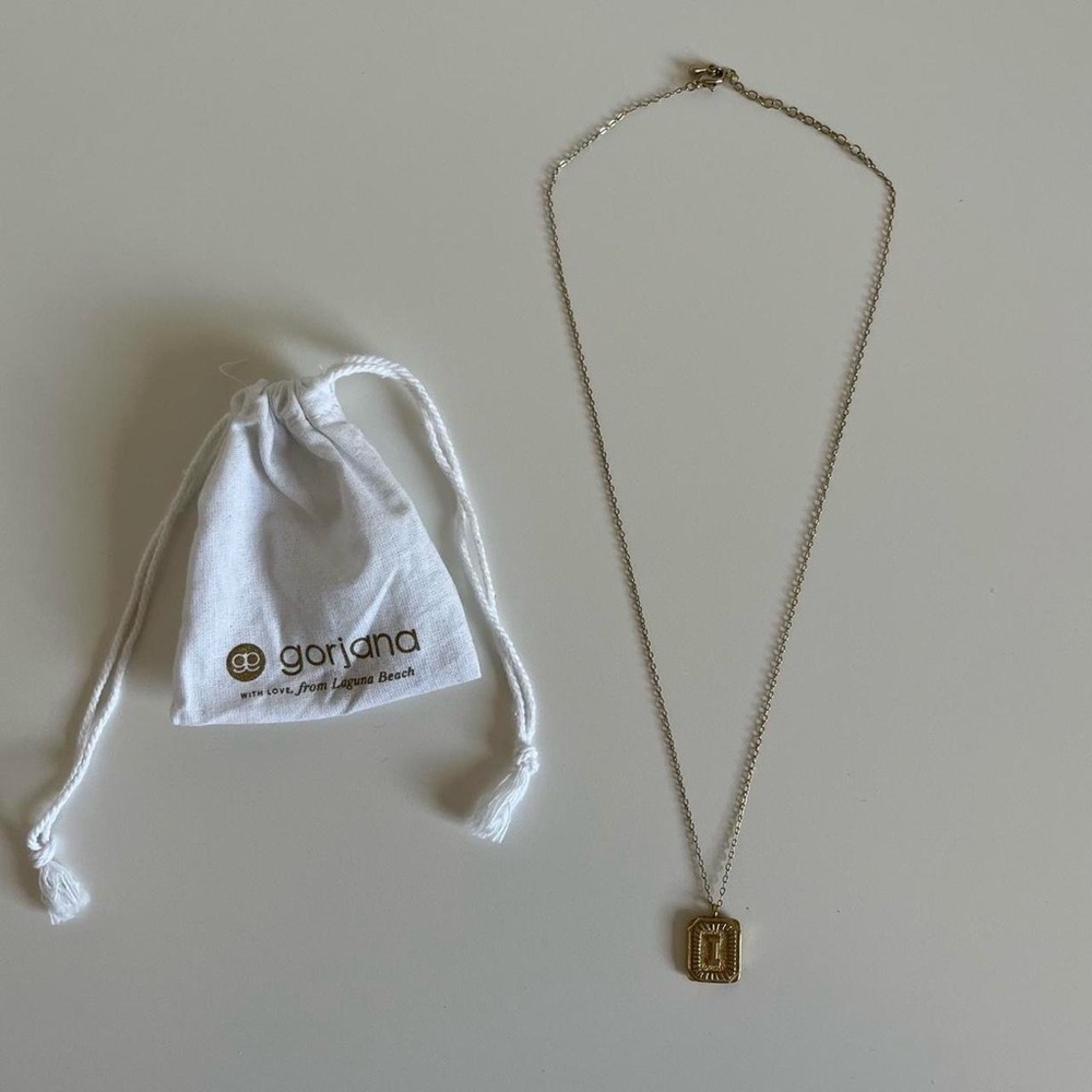 Gold Plated initial I necklace by Gorjana